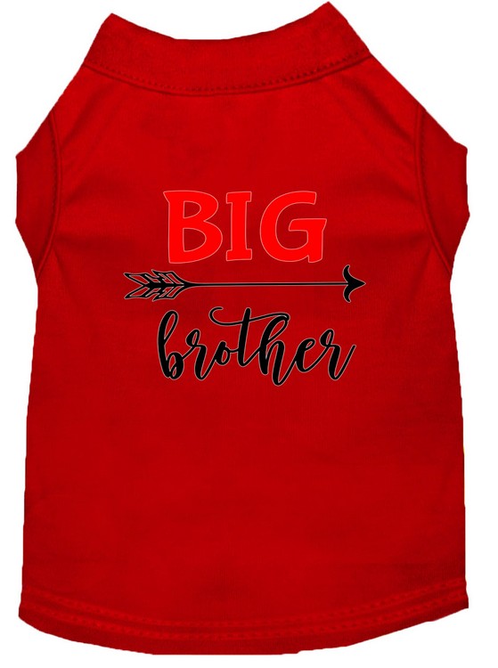 Big Brother Screen Print Dog Shirt Red XXL